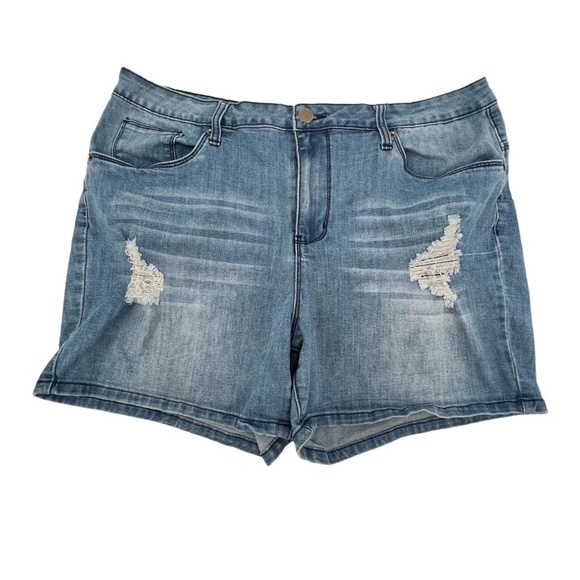 Hybrid & Company Distressed Denim Jean Shorts Size 18 Women’s - Picture 1 of 5